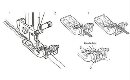 Bernette Ribbon-Couching Foot b37/b38,Bernette Ribbon-Couching Foot b37/b38 Instructions,Bernette Ribbon-Couching Foot b37/b38 Sample